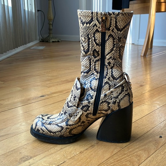 Chloe | Shoes | Chloe Adelie Pythoneffect Leather Boots 375 | Poshmark